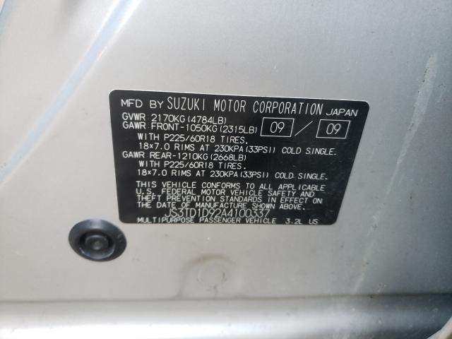 2010 SUZUKI GRAND VITA JS3TD1D92A4100337