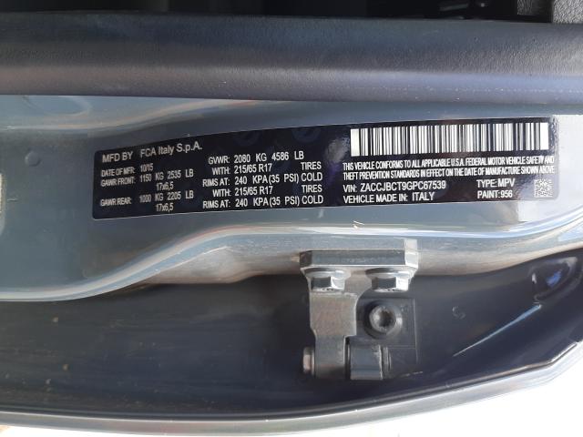2016 JEEP RENEGADE T ZACCJBCT9GPC67539