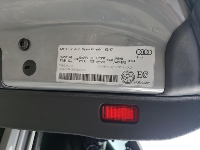 2018 AUDI TT RS WUACSAFV6J1900075