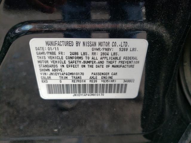 2012 INFINITI M35H JN1EY1AP4CM910170