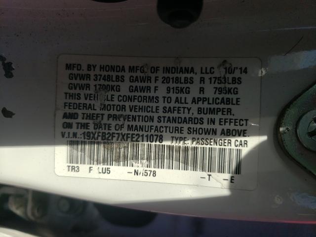2015 HONDA CIVIC SE 19XFB2F7XFE211078