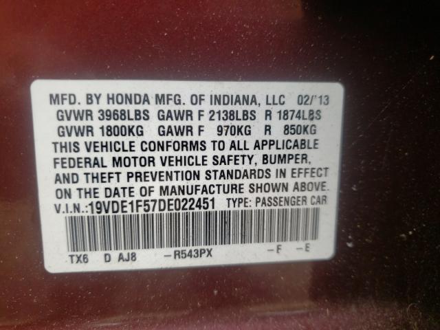 2013 ACURA ILX 20 PRE 19VDE1F57DE022451