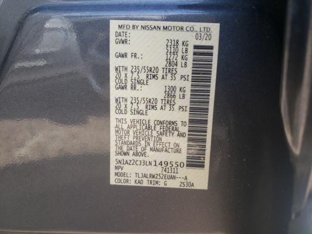 2020 NISSAN MURANO SL 5N1AZ2CJ3LN149550