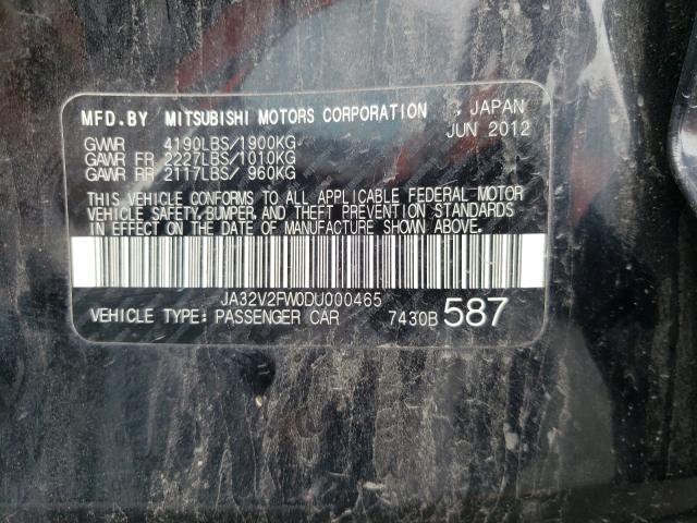 2013 MITSUBISHI LANCER SE JA32V2FW0DU000465