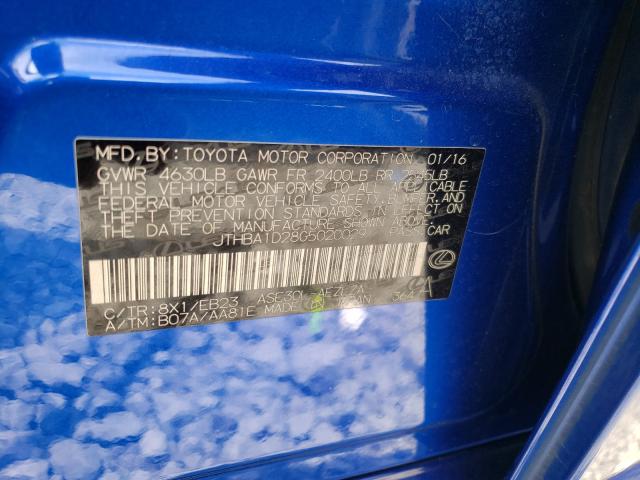 2016 LEXUS IS 200T JTHBA1D28G5020029