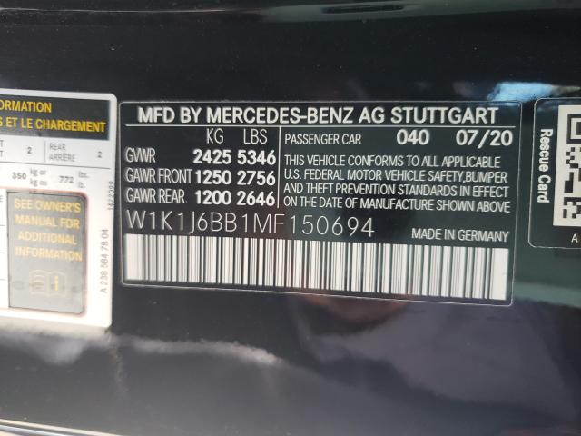 2021 MERCEDES-BENZ E AMG 53 W1K1J6BB1MF150694