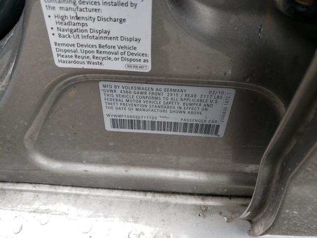 2011 VOLKSWAGEN CC WVWMP7AN5BE711103