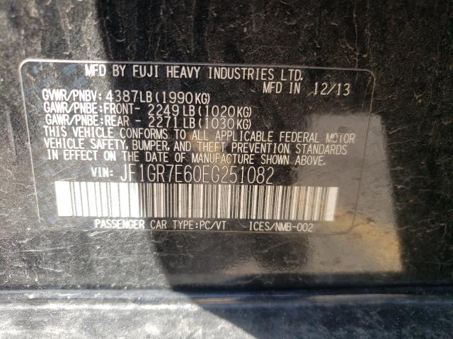2014 SUBARU IMPREZA WR JF1GR7E60EG251082