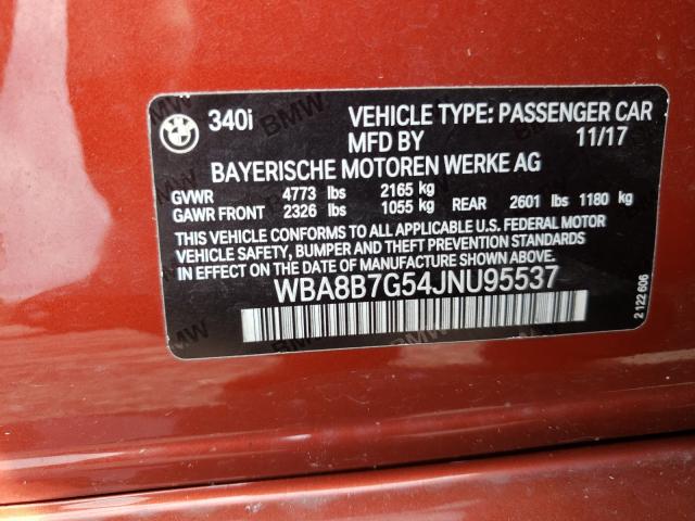 2018 BMW 340 XI WBA8B7G54JNU95537