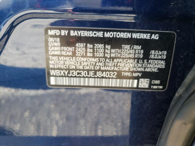 2018 BMW X2 SDRIVE2 WBXYJ3C30JEJ84032