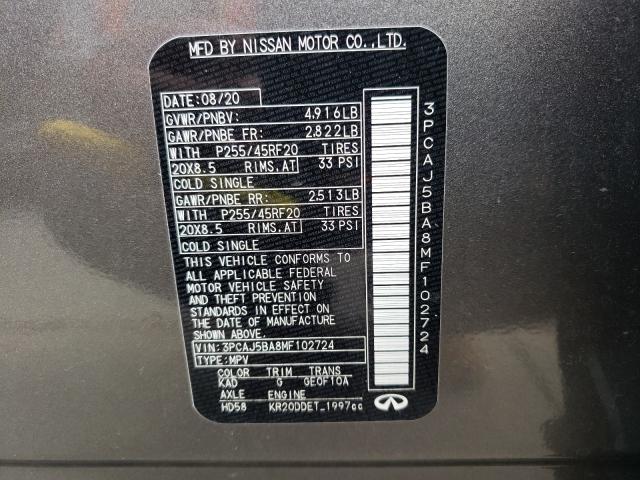 2021 INFINITI QX50 LUXE 3PCAJ5BA8MF102724