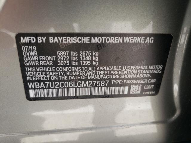 2020 BMW 750 XI WBA7U2C06LGM27587