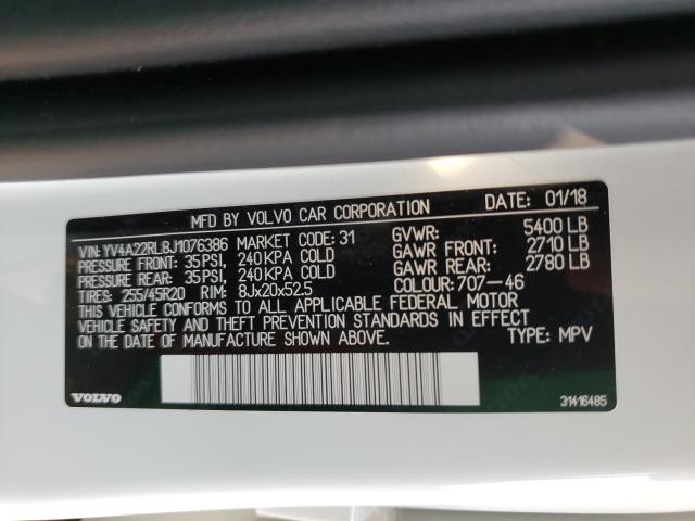 2018 VOLVO XC60 T6 IN YV4A22RL8J1076386