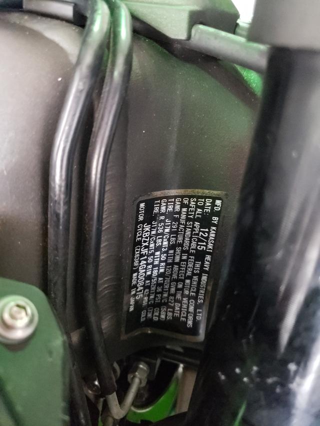 2016 KAWASAKI ZX636 F JKBZXJF14GA008475