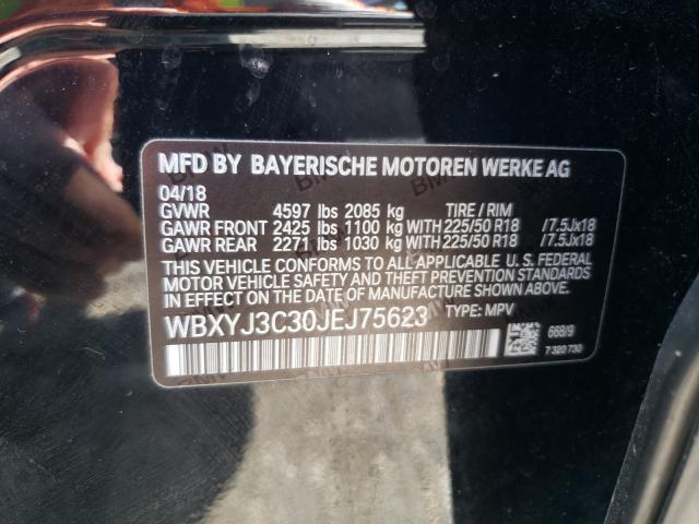 VIN WBXYJ3C30JEJ75623 2018 BMW X2, Sdrive28I no.10