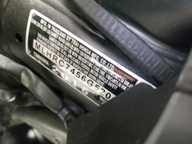2016 HONDA CBR650 FA MLHRC7456G5200078