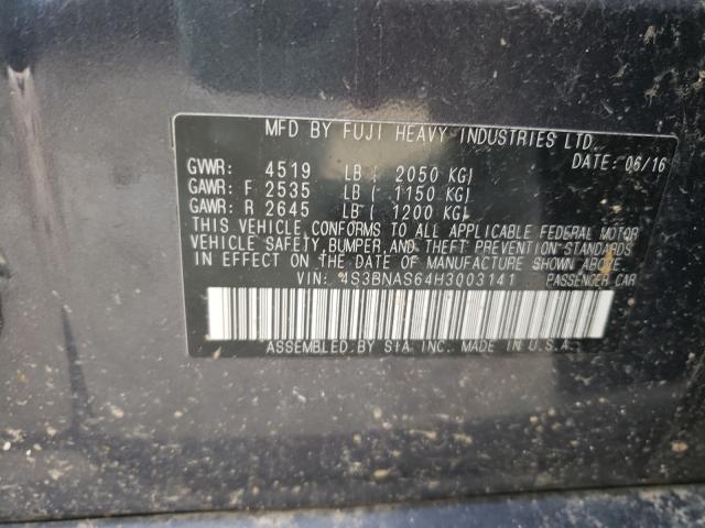 2017 SUBARU LEGACY SPO 4S3BNAS64H3003141