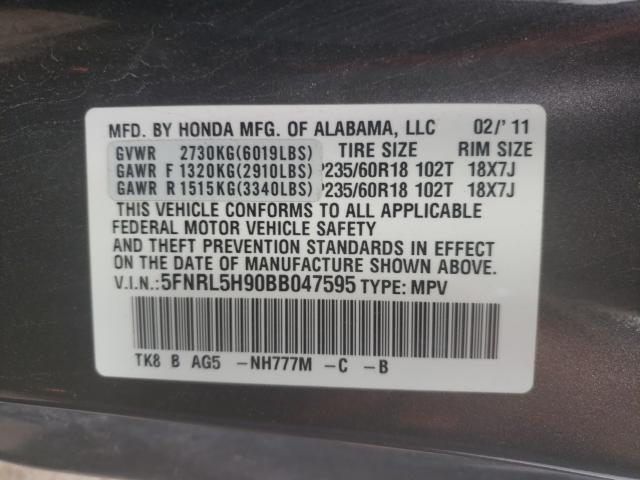 2011 HONDA ODYSSEY TO 5FNRL5H90BB047595