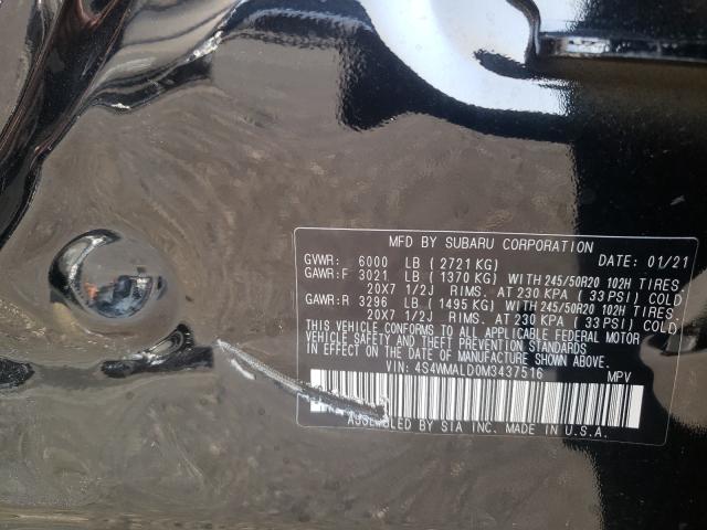 2021 SUBARU ASCENT LIM 4S4WMALD0M3437516