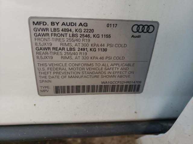 2017 AUDI Q3 PRESTIG WA1GCCFS2HR014709