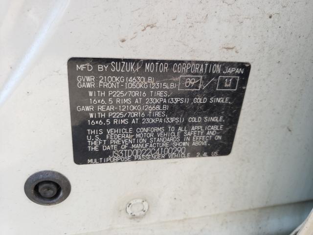 2012 SUZUKI VITARA JS3TD0D22C4100290