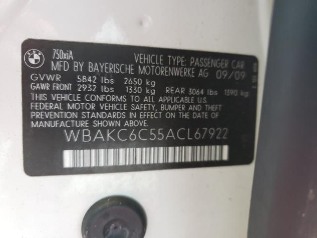 2010 BMW 750 I XDRI WBAKC6C55ACL67922