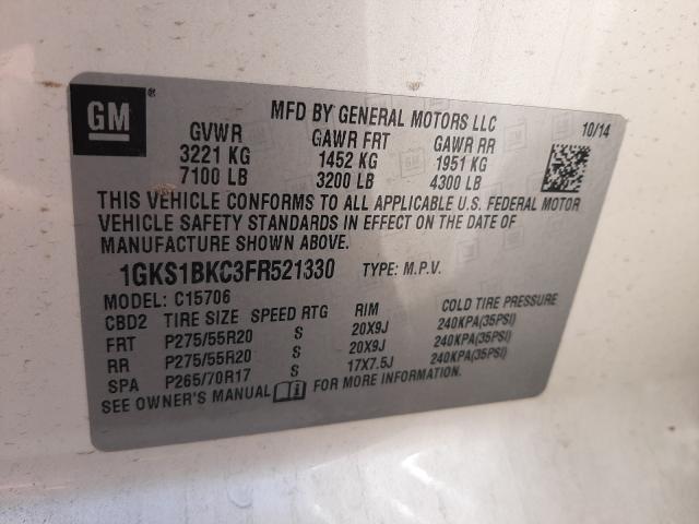 2015 GMC YUKON SLT 1GKS1BKC3FR521330