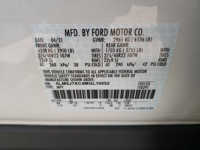 2021 LINCOLN AVIATOR RE 5LM5J7XC4MGL16552