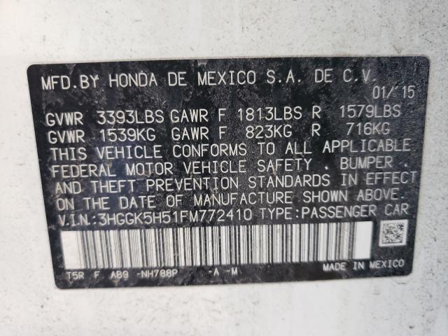 2015 HONDA FIT LX 3HGGK5H51FM772410