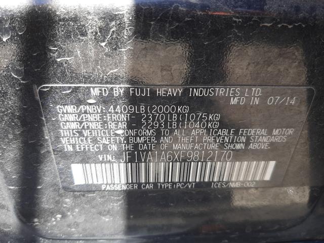 2015 SUBARU WRX JF1VA1A6XF9812170