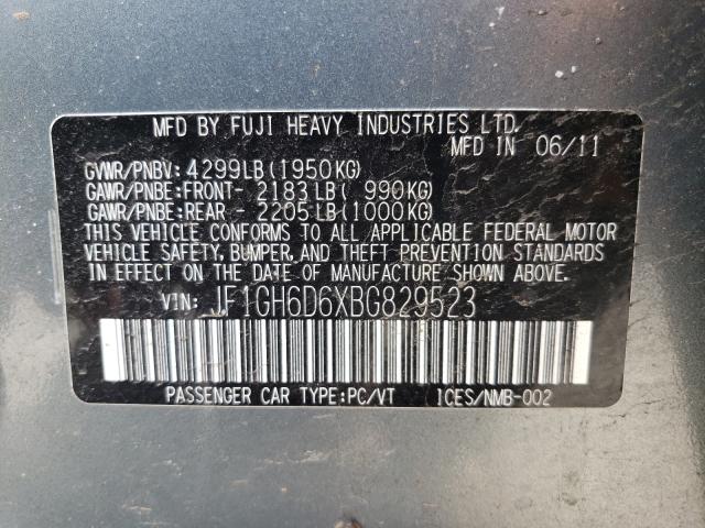 2011 SUBARU IMPREZA OU JF1GH6D6XBG829523