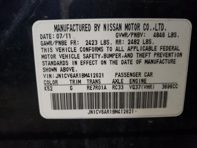 2011 INFINITI G37 X JN1CV6AR1BM412621