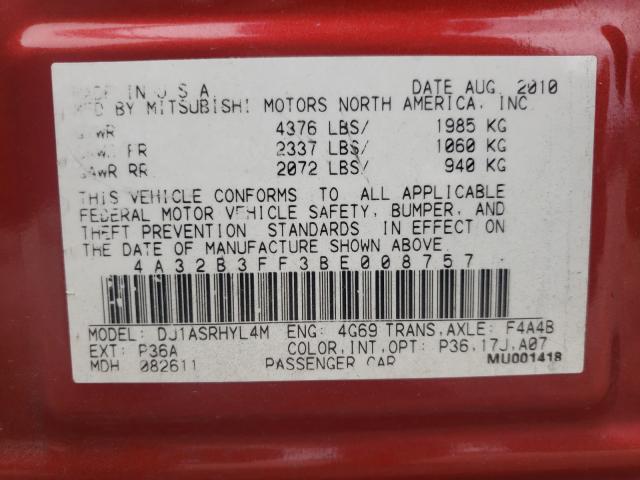 2011 MITSUBISHI GALANT ES 4A32B3FF3BE008757