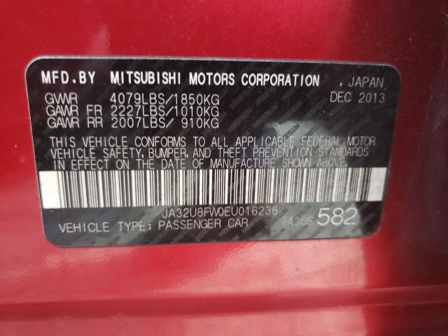 2014 MITSUBISHI LANCER GT JA32U8FW0EU016236