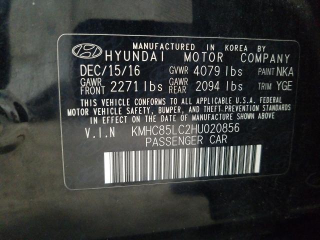 2017 HYUNDAI IONIQ LIMI KMHC85LC2HU020856