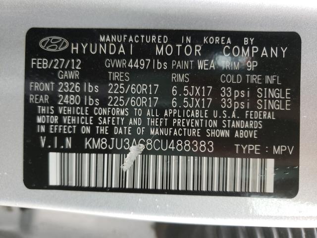 2012 HYUNDAI TUCSON GLS KM8JU3AC8CU488383