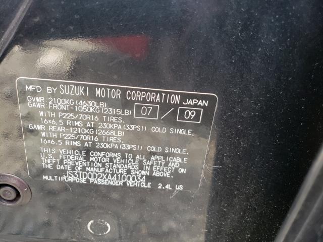 2010 SUZUKI GRAND VITA JS3TD0D2XA4100034