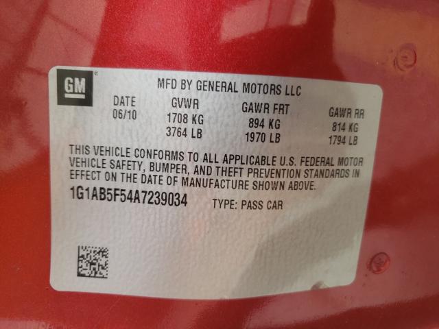 2010 CHEVROLET COBALT 1G1AB5F54A7239034