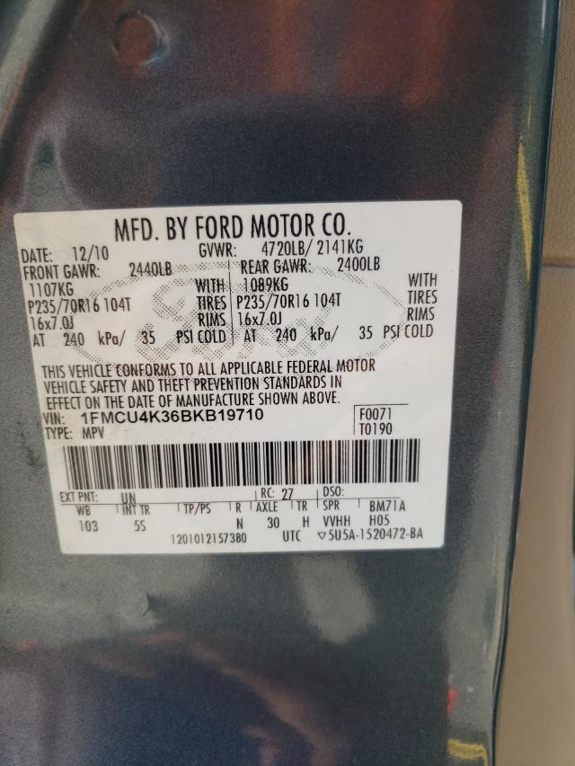 2011 FORD ESCAPE HYB 1FMCU4K36BKB19710