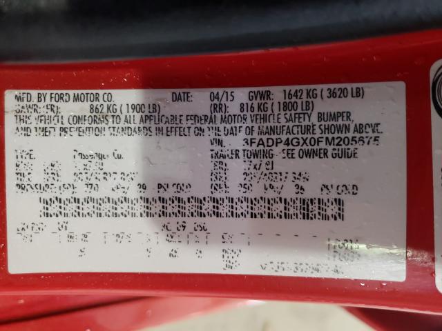 2015 FORD FIESTA ST 3FADP4GX0FM205675