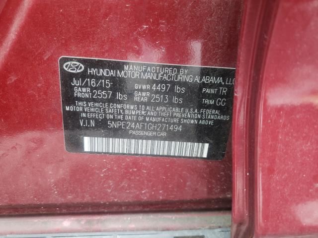 5NPE24AF1GH271494 Hyundai Sonata Se 2016. Фото: 9
