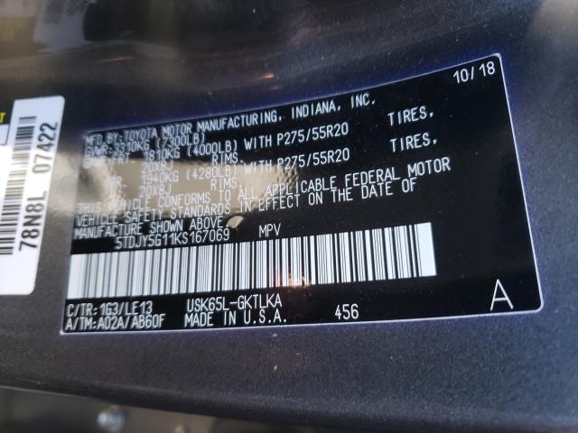 2019 TOYOTA SEQUOIA LI 5TDJY5G11KS167069