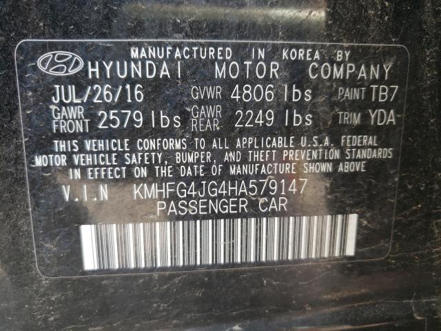 2017 HYUNDAI AZERA KMHFG4JG4HA579147