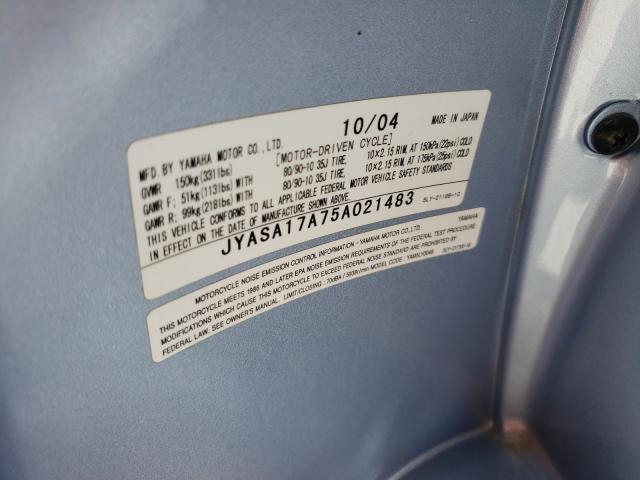 2005 YAMAHA YJ50 JYASA17A75A021483