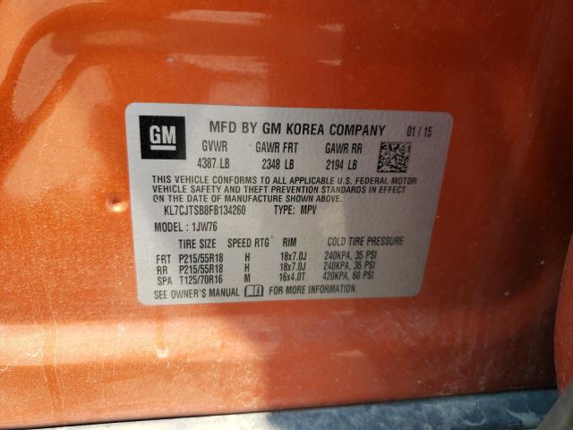2015 CHEVROLET TRAX LTZ KL7CJTSB8FB134260