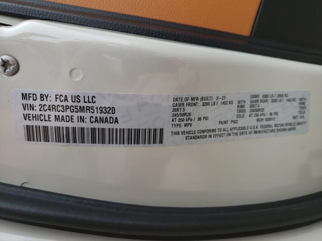 2021 CHRYSLER PACIFICA P 2C4RC3PG5MR519320