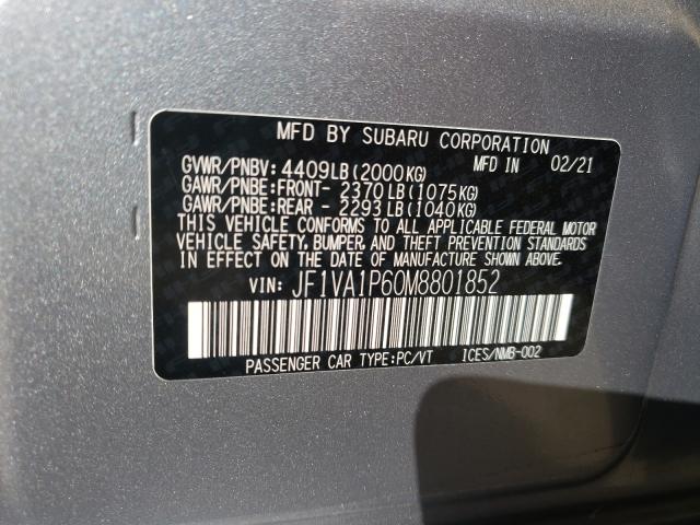 2021 SUBARU WRX LIMITE JF1VA1P60M8801852