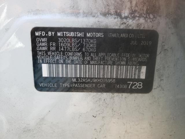 2019 MITSUBISHI MIRAGE LE ML32A5HJ9KH015958