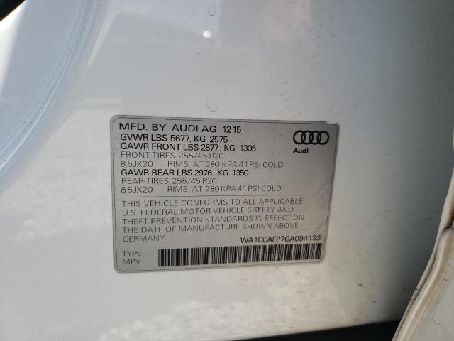 2016 AUDI SQ5 PREMIU WA1CCAFP7GA094133