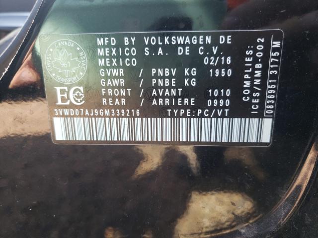 2016 VOLKSWAGEN JETTA COMF 3VWD07AJ9GM339216